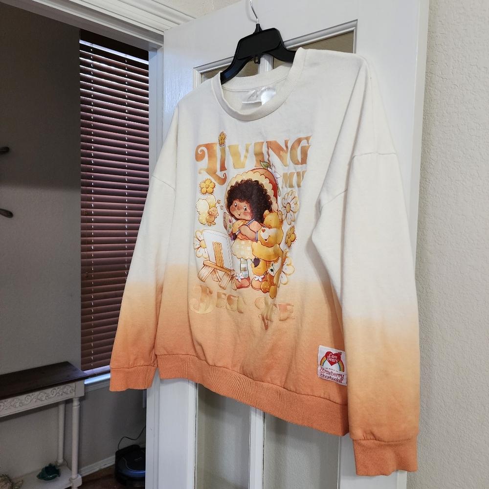 Care Bears Strawberry Shortcake Sweatshirt Living My Best Life XXL Ombré - Picture 2 of 16